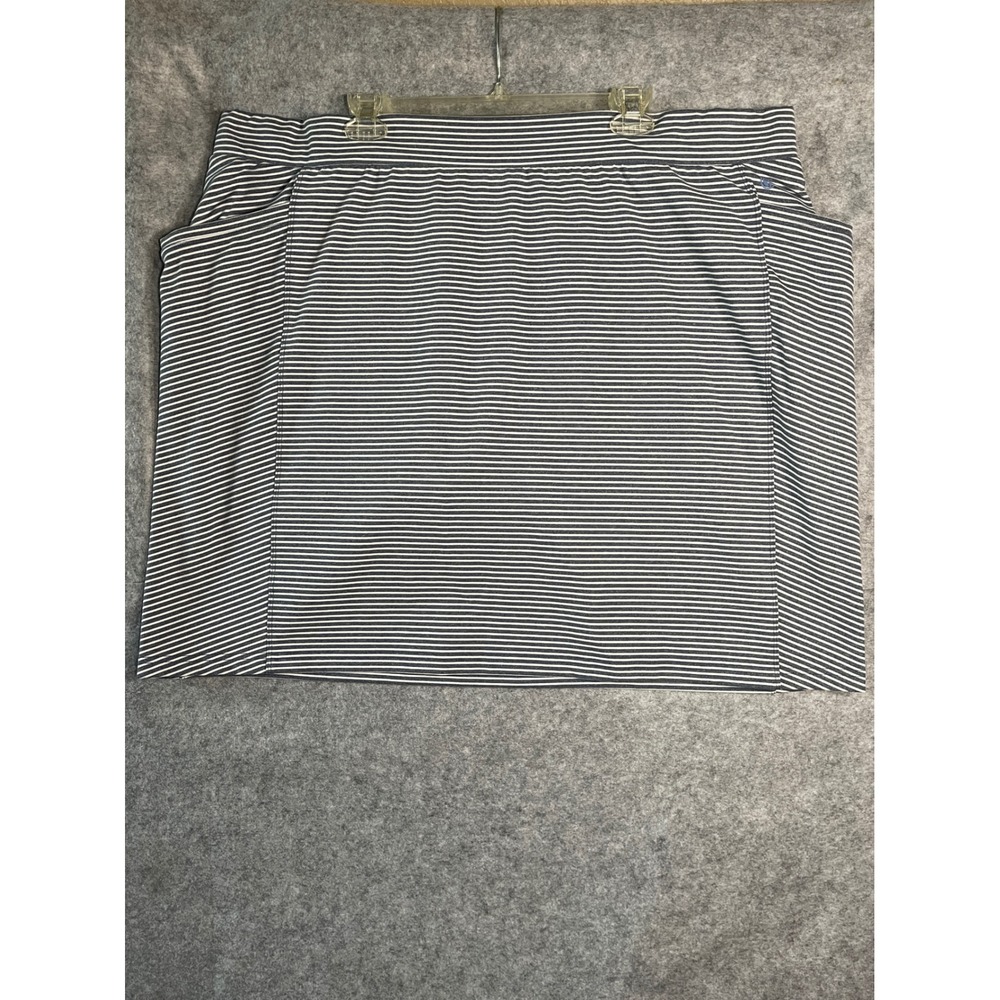 T by Talbots Womens 3X Skort Navy Blue White Striped‎ Athletic Golf Tennis Skirt